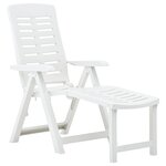 vidaXL Chaise longue pliable Plastique Blanc