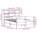 vidaXL Lit bibliothèque sans matelas cire marron 140x190 cm pin massif