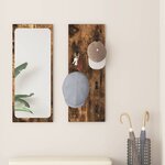 vidaXL Porte-manteau mural Montage mural Chêne fumé 30 x 1.5 x 80 cm