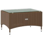 vidaXL Salon de jardin 8 Pièces avec coussins résine tressée marron