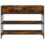 vidaXL Table console chêne fumé 100x25x75 cm bois d'ingénierie