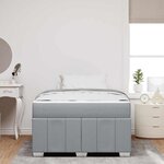 vidaXL Cadre de lit avec matelas Gris clair 120 x 190 cm tissu