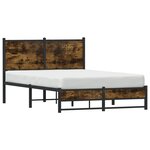 vidaXL Cadre de lit en métal sans matelas chêne fumé 120x200 cm