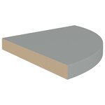 vidaXL Étagères d'angle flottantes 2 Pièces gris 35x35x3 8 cm MDF