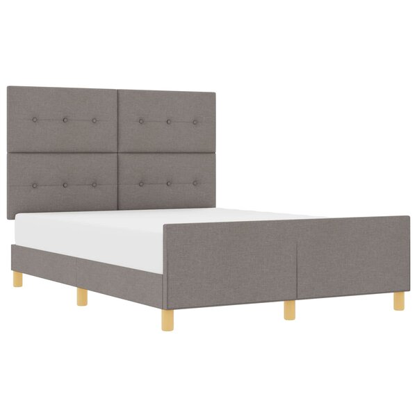 vidaXL Cadre de lit avec tête de lit Taupe 140 x 200 cm tissu