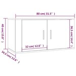 vidaXL Meubles TV muraux 2 Pièces chêne sonoma 80x34 5x40 cm