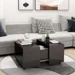 Vidaxl table basse gris brillant 60x60x38 cm aggloméré