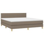 vidaXL Sommier à lattes de lit avec matelas LED Taupe 160x200 cm Tissu