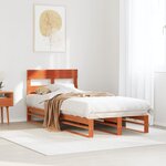 vidaXL Cadre de lit sans matelas cire marron 100x200cm bois pin massif