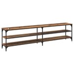 vidaXL Meuble TV Bois Ancien 200 x 30 x 50 cm Bois d'ingénierie et fer
