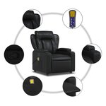 vidaXL Fauteuil de massage inclinable Noir Similicuir