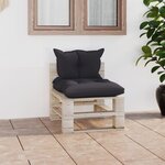 vidaXL Canapé de milieu palette de jardin avec coussins Bois de pin