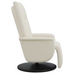 vidaXL Fauteuil inclinable avec repose-pieds crème similicuir