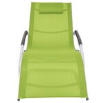 vidaXL Chaise longue avec oreiller Aluminium et textilène Vert