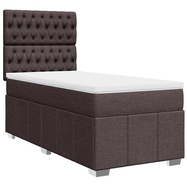 vidaXL Sommier à lattes de lit avec matelas Marron foncé 90x200 cm