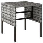 vidaXL Repose-pieds de jardin avec coussins 4 Pièces Gris Résine tressée