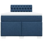 vidaXL Sommier à lattes de lit avec matelas bleu 120x190 cm tissu