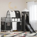 vidaXL Lit mezzanine pour enfants Noir 90 x 190 cm Métал
