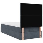 vidaXL Cadre de lit ottoman avec matelas gris foncé 80x200 cm velours