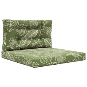 vidaXL Coussin de canapé d'extérieur 2 Pièces Modèle feuille Polyester