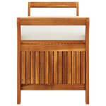 vidaXL Banc de rangement de jardin avec coussin 126 cm Bois d'acacia