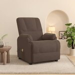 vidaXL Fauteuil de massage marron similicuir daim