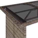 vidaXL Table de jardin avec dessus en verre gris 110x68x70 cm rotin