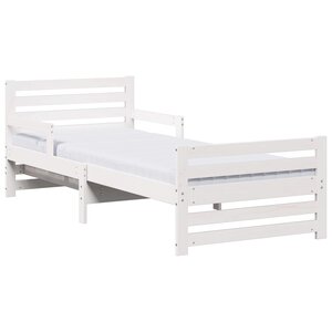 vidaXL Cadre de lit avec matelas Blanc 80 x 200 cm Bois de pin massif