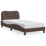 vidaXL Cadre de lit avec lumières LED marron 80x200 cm similicuir