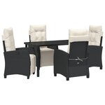 vidaXL Ensemble de salle à manger de jardin 5 pièces en poly rattan noir