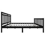 vidaXL Cadre de lit sans matelas noir bois massif 200x200 cm