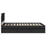 vidaXL Cadre de lit avec tête de lit Noir 120 x 190 cm Pin massif