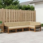 vidaXL Ensemble de canapés d'extérieur 5 Pièces Naturel et Beige