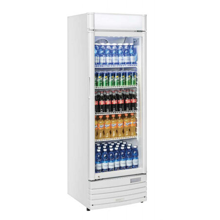 Armoire réfrigérée à boissons blanche - 350 litres - r600a - 1350vitrée 595x575x1840mm