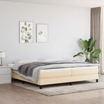 vidaXL Cadre de lit Crème 200 x 200 cm Tissu