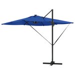 vidaXL Parasol Cantilever Roma avec des LEDs bleues – 286 x 285 x 270 cm  en aluminium.