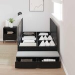 vidaXL Cadre de lit de rangement Noir Chêne 90x190 cm
