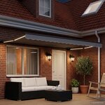 vidaXL Cadre de store électrique avec LED Anthracite 4 5 × 3 m