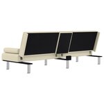 vidaXL Canapé-lit avec porte-gobelets crème similicuir
