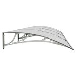 vidaXL Auvent de porte Gris 400x100 cm Polycarbonate