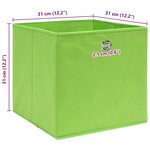 vidaXL Boîtes de rangement 4 Pièces Vert 32x32x32 cm Tissu