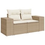 vidaXL Salon de jardin avec coussins 5 Pièces beige résine tressée acacia