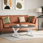 vidaXL Pieds de table basse 2 pièces Blanc 70 x (42-43 3) cm Acier