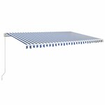 vidaXL Auvent manuel rétractable 500x350 cm Bleu et blanc