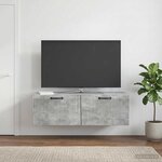 vidaXL Meuble TV mural Gris béton 98 x 41 x 30 cm Bois d'ingénierie
