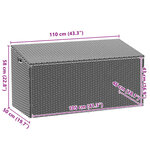 vidaXL Boîte de rangement de jardin noir 110x50x58 cm résine tressée