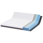 vidaXL Matelas Blanc  Gris 200 x 200 cm Mousse