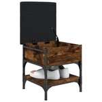 vidaXL Banc à chaussures chêne fumé 42x42x45 cm bois d'ingénierie