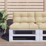 vidaXL Coussin de palette beige 70x40x12 cm tissu