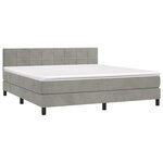 vidaXL Sommier à lattes de lit et matelas Gris clair 160x200cm Velours
